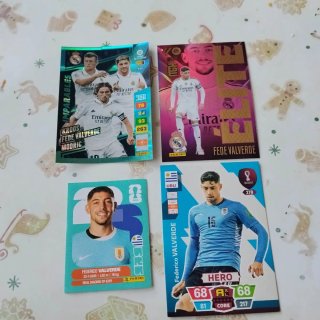 Lote de 4 cromos de Federico Valverde