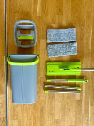 Fregona plana + cubo doble cámara Easy Gleam