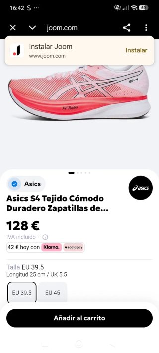Zapatillas Asics S4 Running Mujer Talla 42