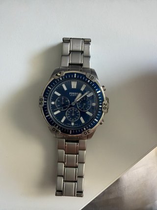 Reloj Fossil Cronógrafo Azul y Plateado