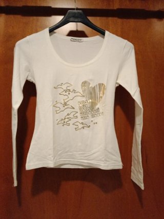 Camiseta Manga Larga Blanca Talla S