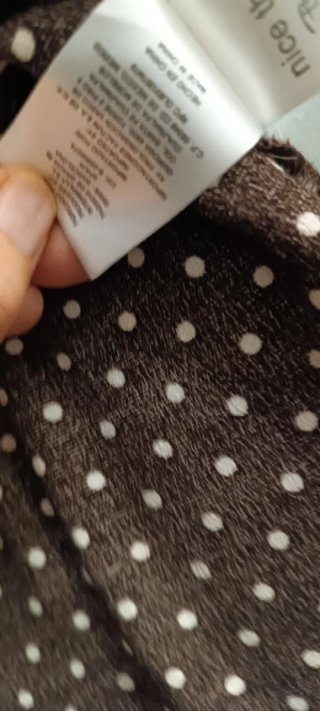 Vestido MIDI marrón con topitos crema