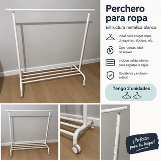 Perchero Portátil Metálico Blanco