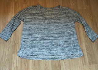 Camiseta Zara Manga 3/4 Gris