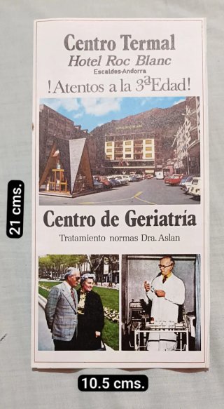 Folleto Vintage Centro Termal Hotel Roc Blanc.