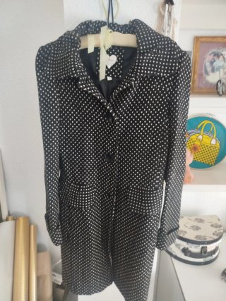 Abrigo lana estampado lunares talla M