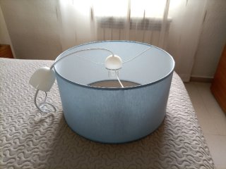 Lámpara de techo azul tela