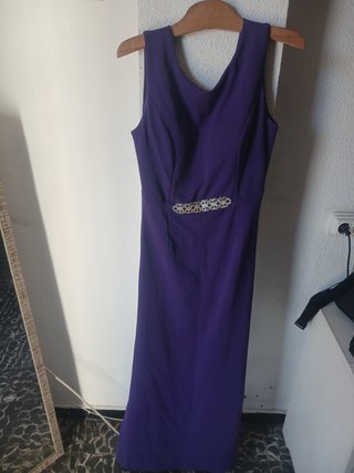 Vestido de fiesta azul hecho a medida Talla S