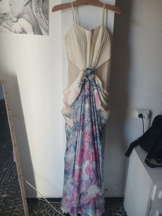 Vestido de fiesta azul hecho a medida Talla S