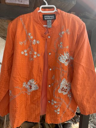 Chaqueta Indigo Moon Naranja Mariposa Bordada Tall