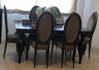Mesa comedor extensible madera y 6 sillas