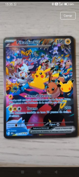 Carta Pokémon Pikachu EX 30 Aniversario