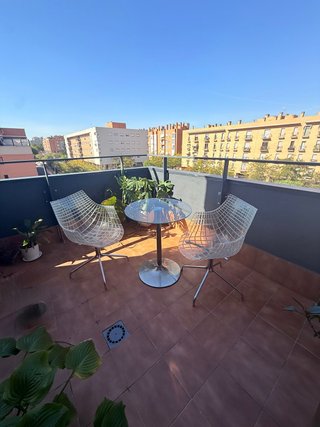 Set de 2 Sillas Vintage y Mesa de Cristal