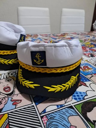 6 Gorro de Capitán Blanco y Negro