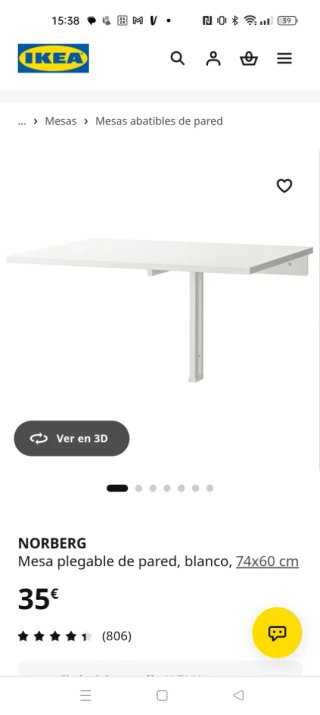 Mesa plegable de pared IKEA Norberg * NUEVA*