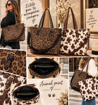 Bolso con Estampado Animal