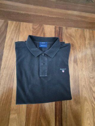 Polo manga larga Gant negro