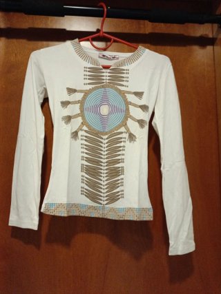 Camiseta Manga Larga Blanca Talla S