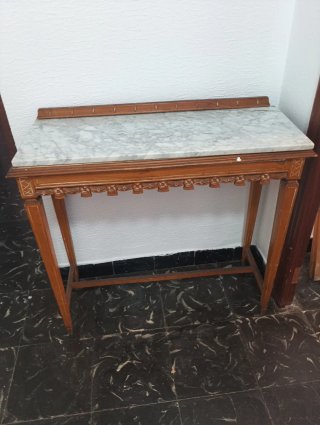 Mobile Consolle Vintage in Legno e Marmo