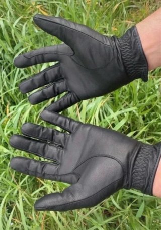 Guantes equitación piel de cordero negros - Nuevos