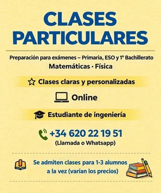 Clases particulares - Primaria, ESO y 1 Bach