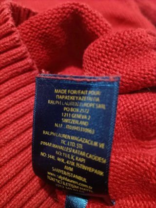 Jersey Ralph Lauren Rojo Hombre Talla M