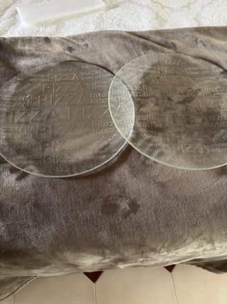 Juego de 2 platos para pizza de cristal