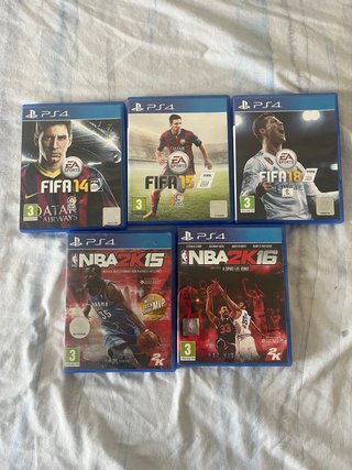 Pack 5 Videojuegos PS4: FIFA y NBA 2K