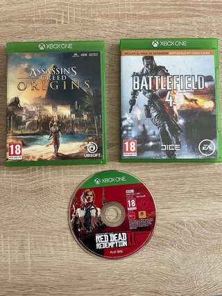 AC Origins, Battlefield 4, Red Dead 2 - Xbox One