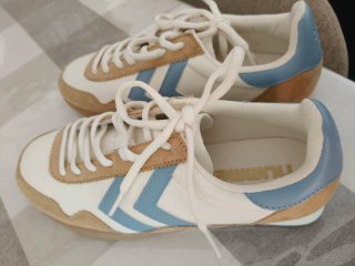 Zapatillas Hummel Retro Azul Marrón Blancas