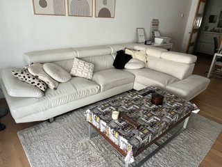 Divano Chaise Longue in Pelle Bianca (PREZZO TRATTABILE)