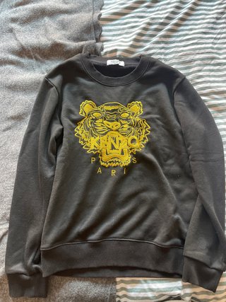 Jersey Kenzo Negro con Bordado Tigre Dorado