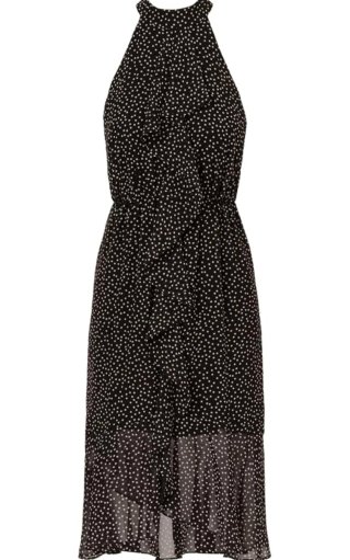 Vestido Midi Adrianna Papell Negro/Blanco
