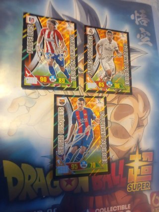 Lote 3 cromos firmados Adrenalyn XL 2016 2017