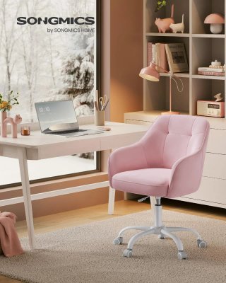 Silla Oficina giratoria Rosa Songmics OBG019P02