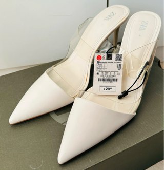 Zapatos de tacón Zara blancos talla 41