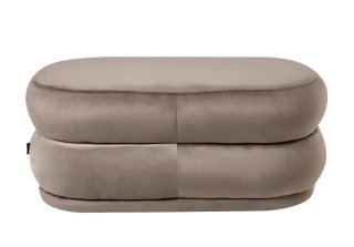 Pouf in velluto beige
