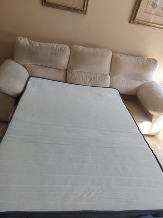 Divano Letto 3 Posti Beige 230 cm