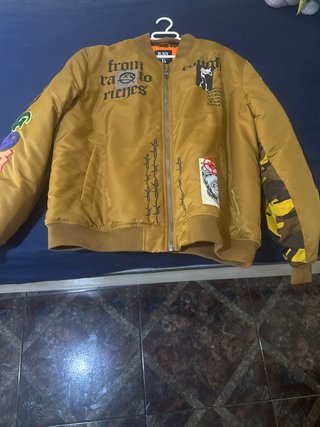 Chaqueta Bomber Marrón Estampada Talla XL