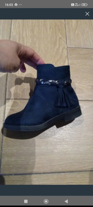 Botines Azules con Detalle de Borla