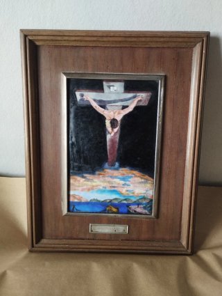 Cuadro Cristo Crucificado plata