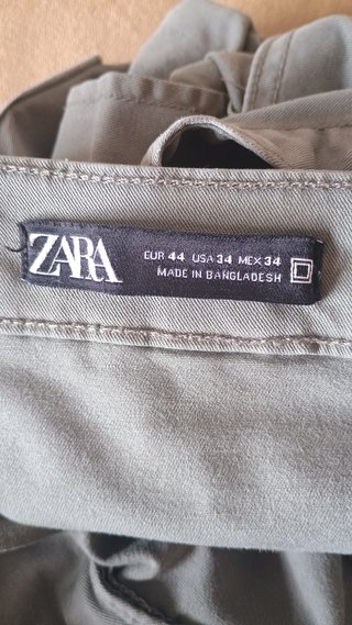 Pantalón Cargo Gris Mate | Zara | Talla EUR 44