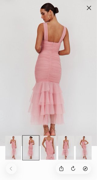 Vestido midi de fiesta rosa