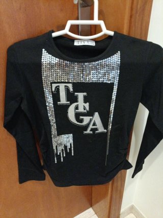 Camiseta manga larga TIGA negra talla S