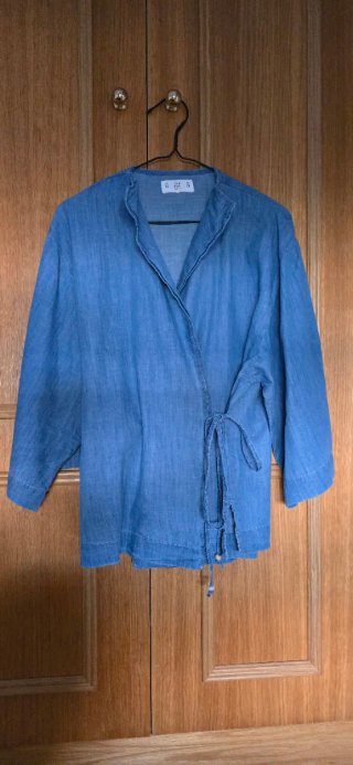 Camiseta tipo kimono  azul