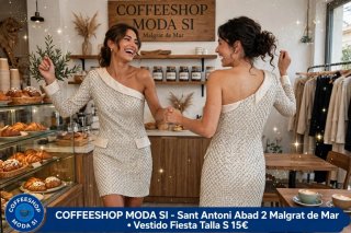 Vestido de Fiesta Beige Talla S