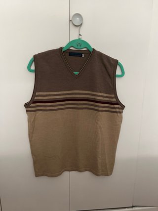 Chaleco de punto V-neck rayas hombre Talla M