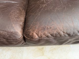 Divano Natuzzi 3 posti in pelle marrone
