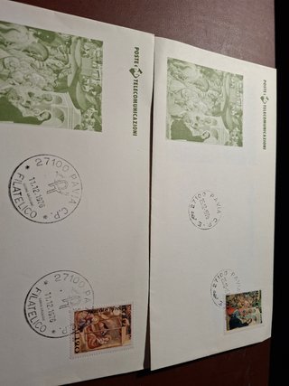 2 Buste Primo Giorno Natale 1976