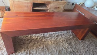 Mesa centro madera nogal maciza